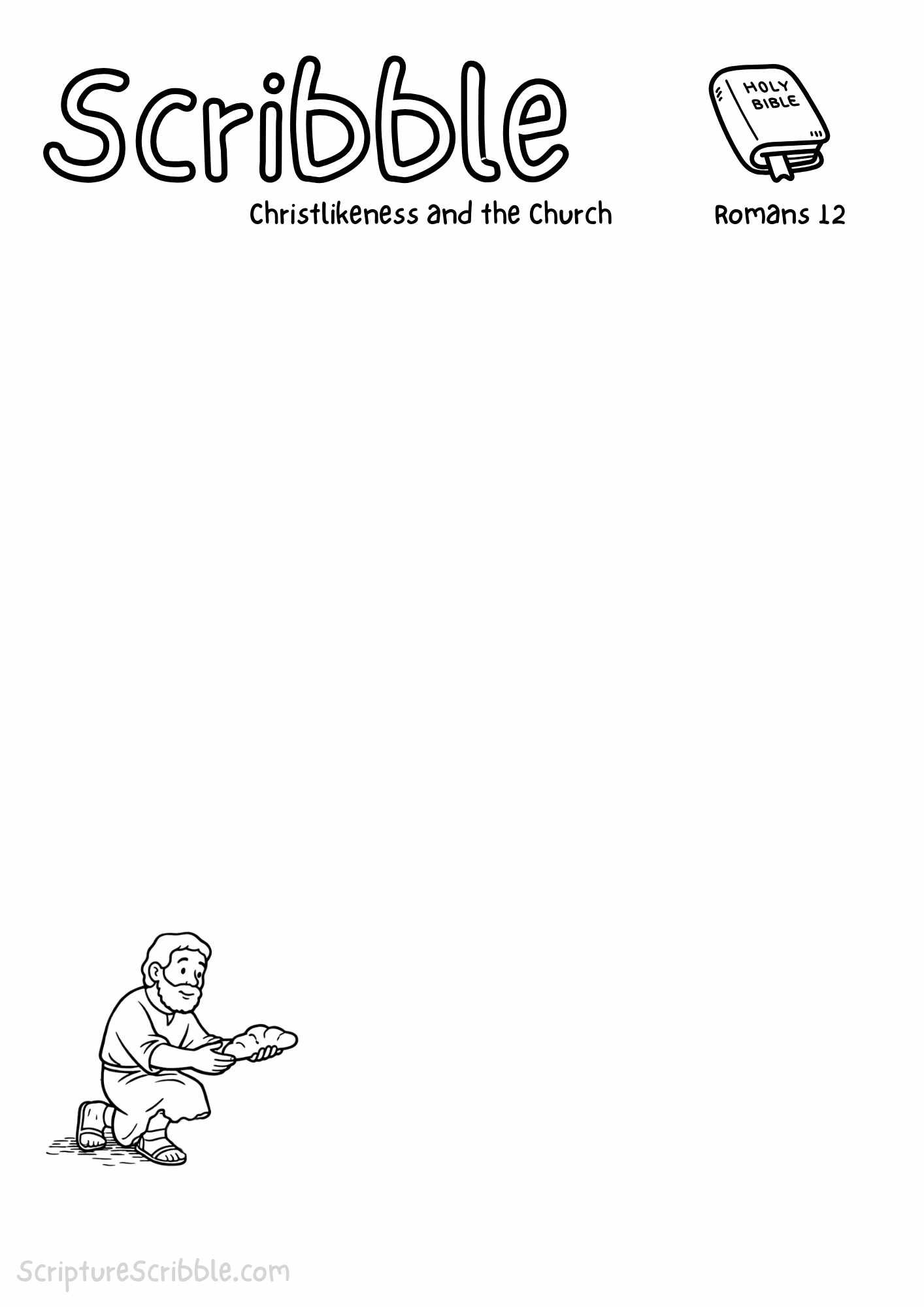Printable reflection and drawing activity for Christlikeness and the Church Devotional Drawing – Romans 12, based on Romans 12:2