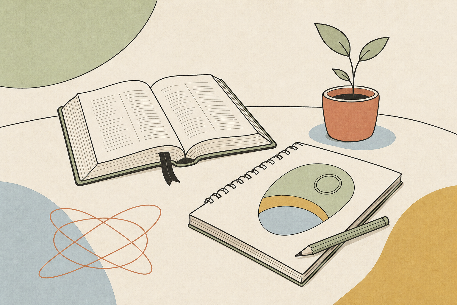 Creative Devotional Practices Are Helping Christians Rediscover Deeper Time in Scripture editorial illustration