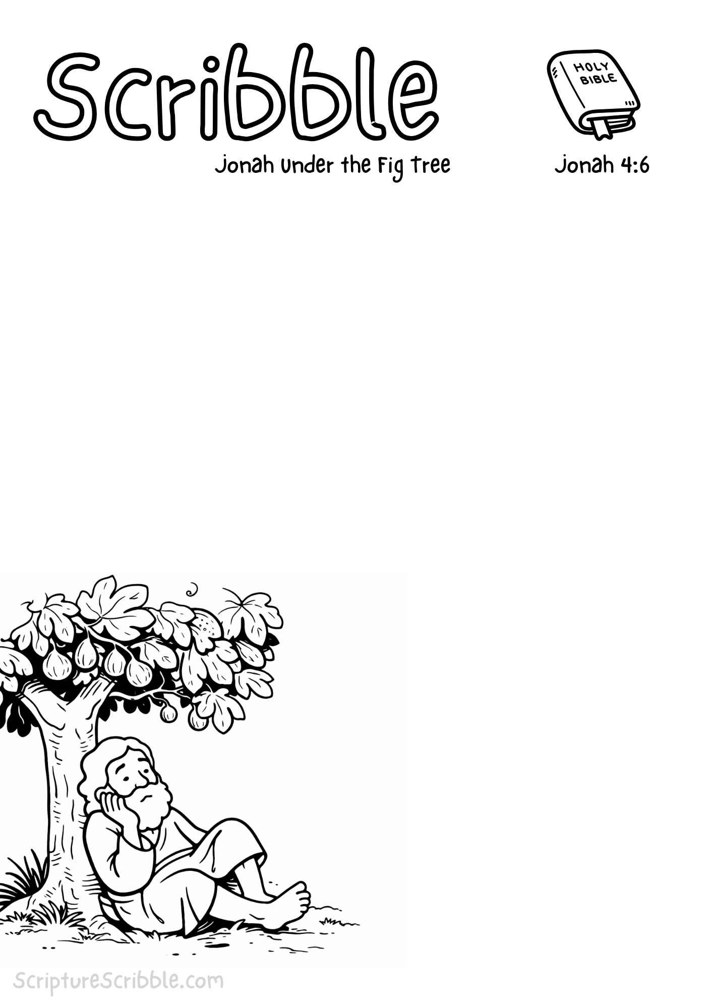 Printable reflection and drawing activity for Jonah 4:6 Devotional Drawing Page Printable