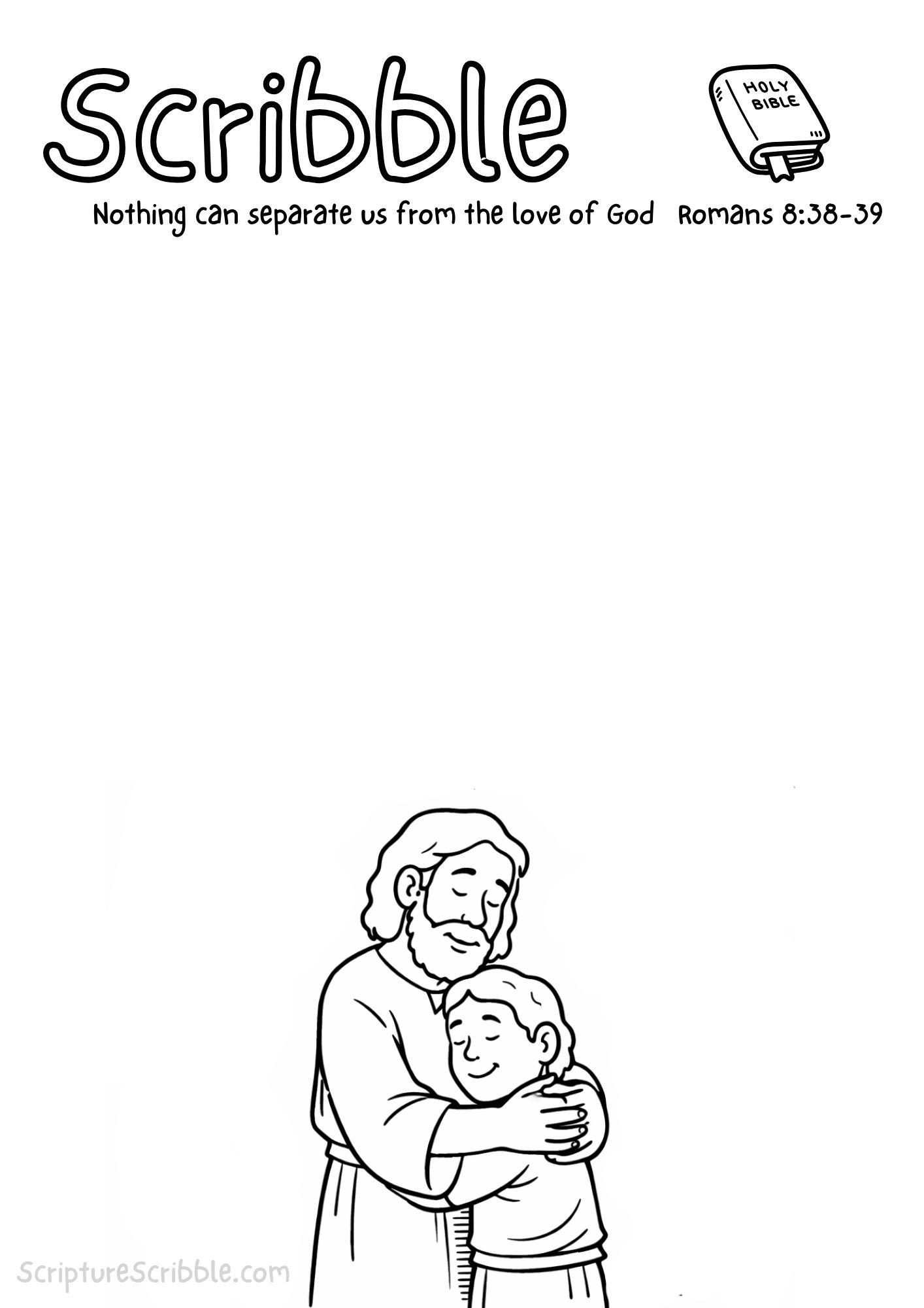 Printable reflection and drawing activity for Nothing Can Separate Us from the Love of God Drawing Page – Romans 8, based on Romans 8:38–39
